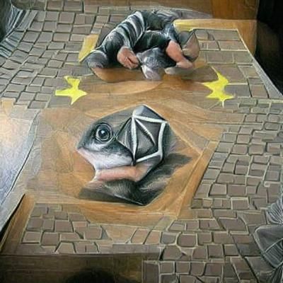 Escher-Inspired Chalk Art: Geometric Optical Illusions