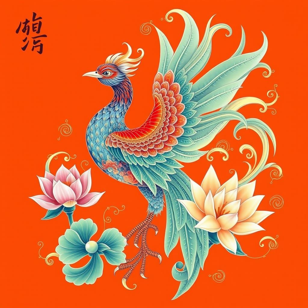 Dunhuang style phoenix