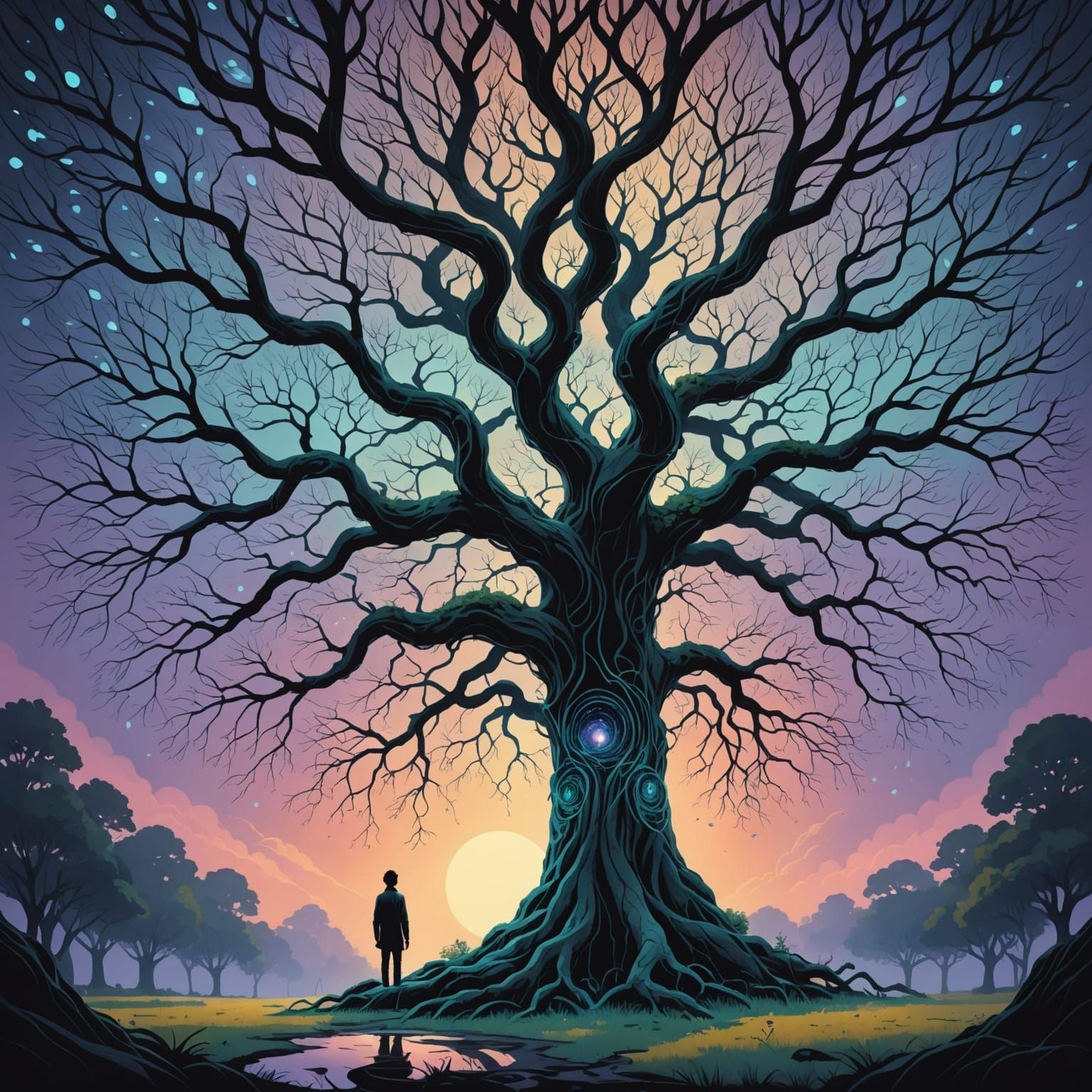 Quantum Forest Meditation: A Digital Surrealist Dreamscape