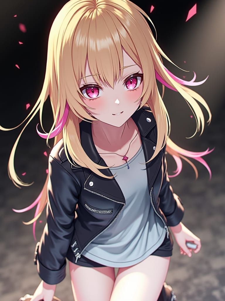 Dominant Korean Woman in Leather, 3D Anime Art