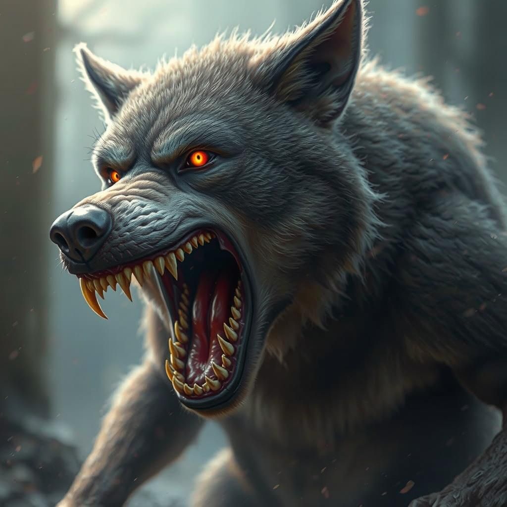Fearsome Werewolf in Horror Style