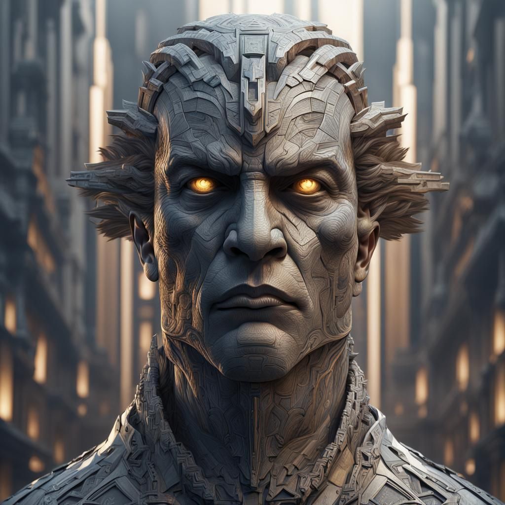 Detailed Portrait in Art Deco Style, 8K Resolution