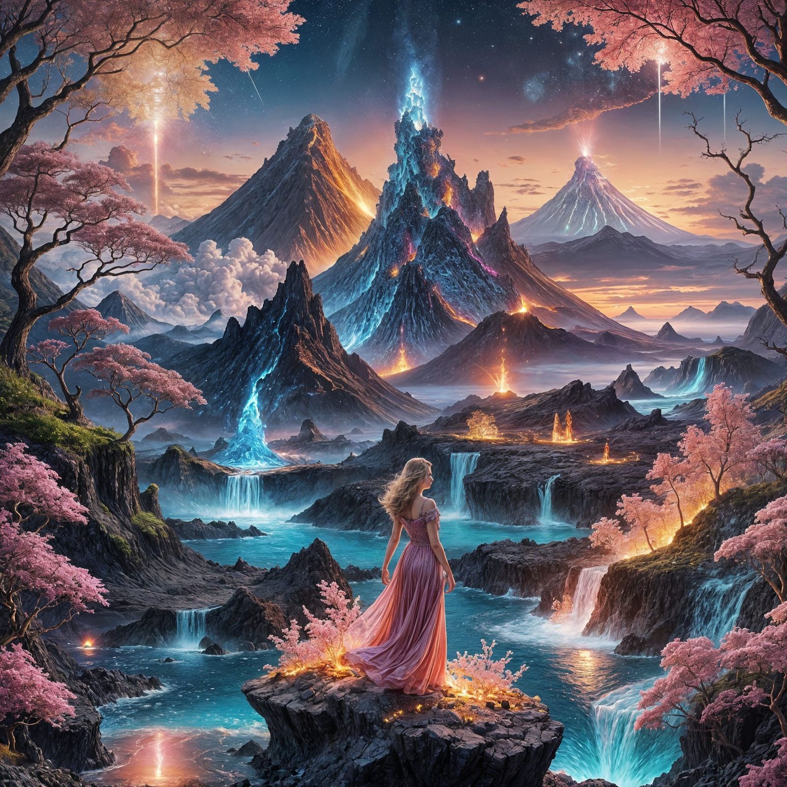 Lava Woman on Volcanic Island: Fantasy Concept Art