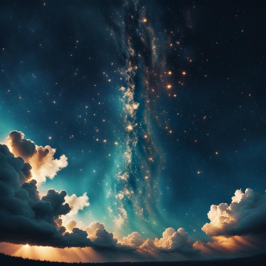 Celestial Sky Illuminates a Serene World