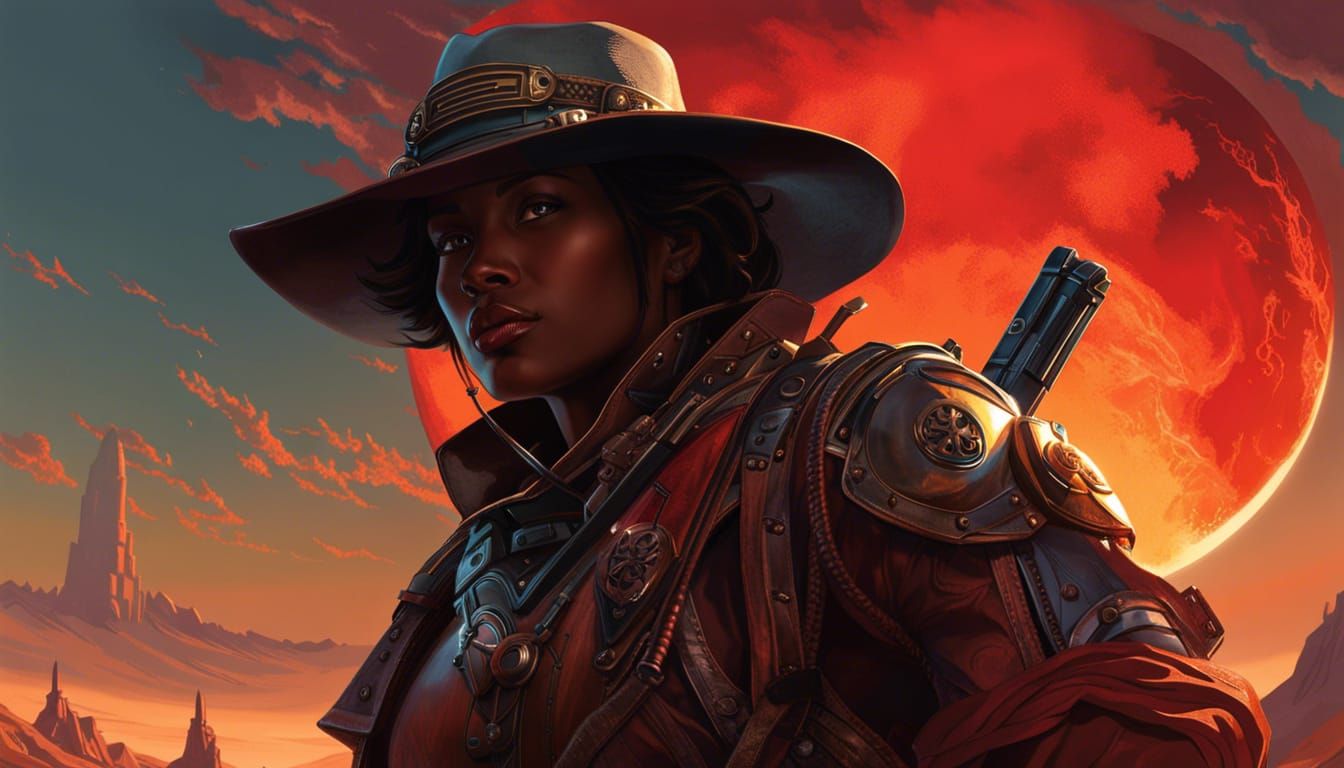 Monochromatic Gunslinger Rides into Martian Sunset