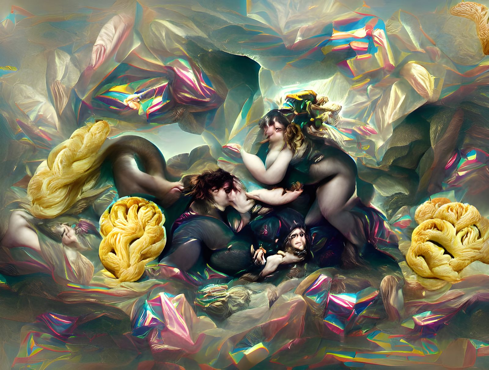 Bismuth Sculpture Peace Talks in Neoclassical Style