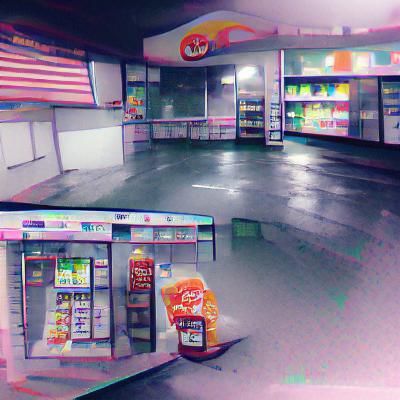 Empty Convenience Store at 3 AM