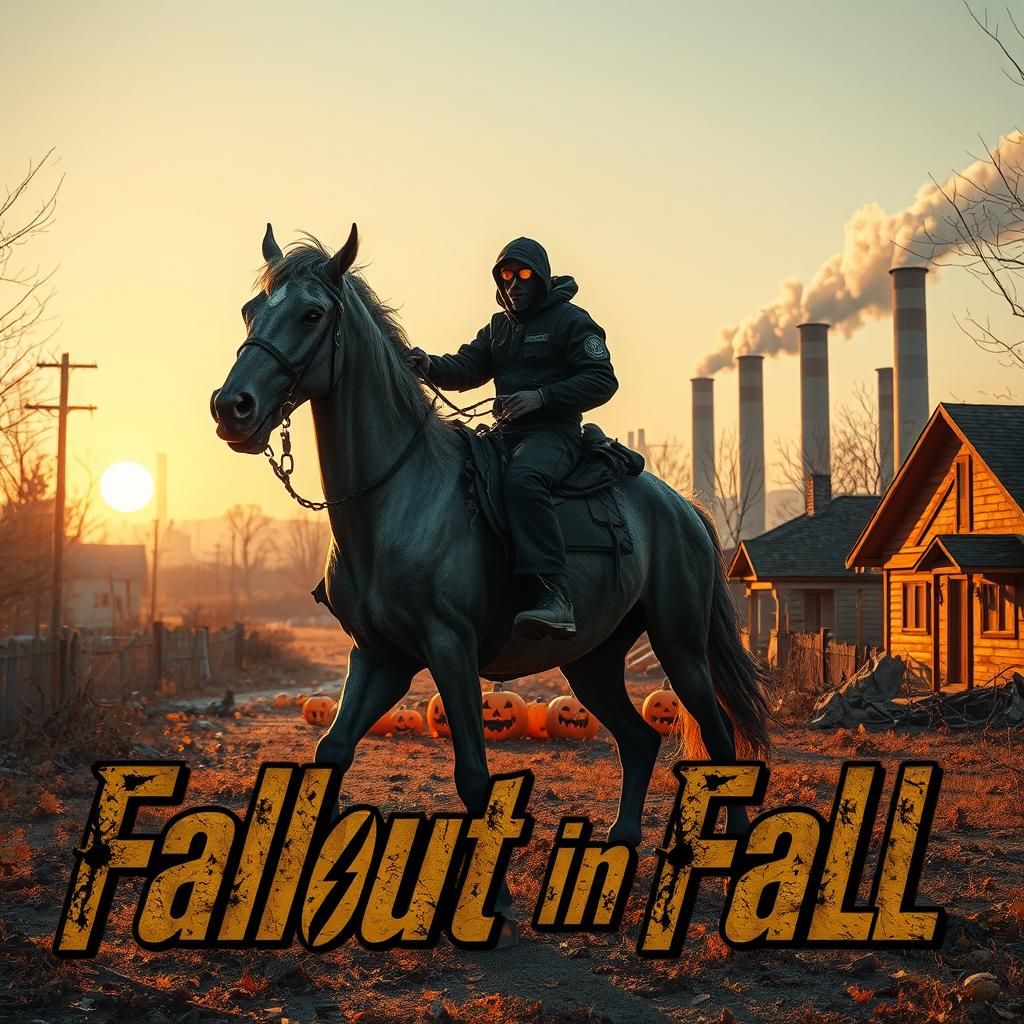 Post-Apocalyptic Rider in Autumnal Wasteland