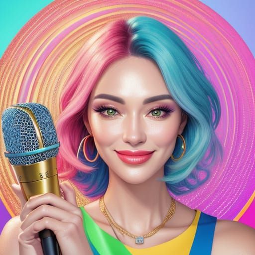 Vibrant Close-up Portrait of a Smiling Musician Holding a Co...