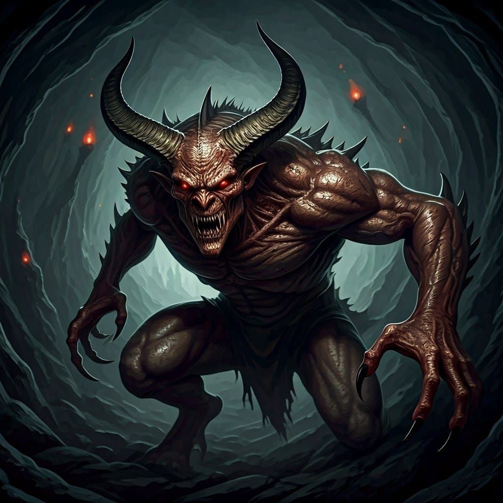Terrifying Demonic Fiend Rising from the Underworld