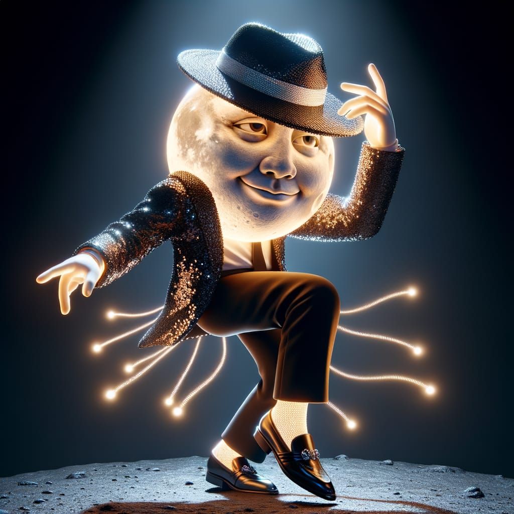 Celestial Dancer Performs Iconic Moonwalk