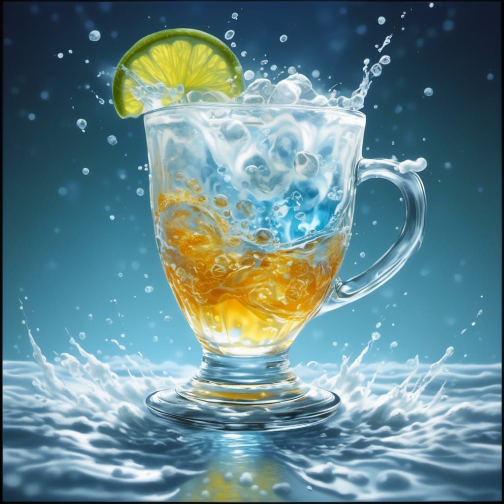 Effervescent Drink Swirling into Crystal Tankard