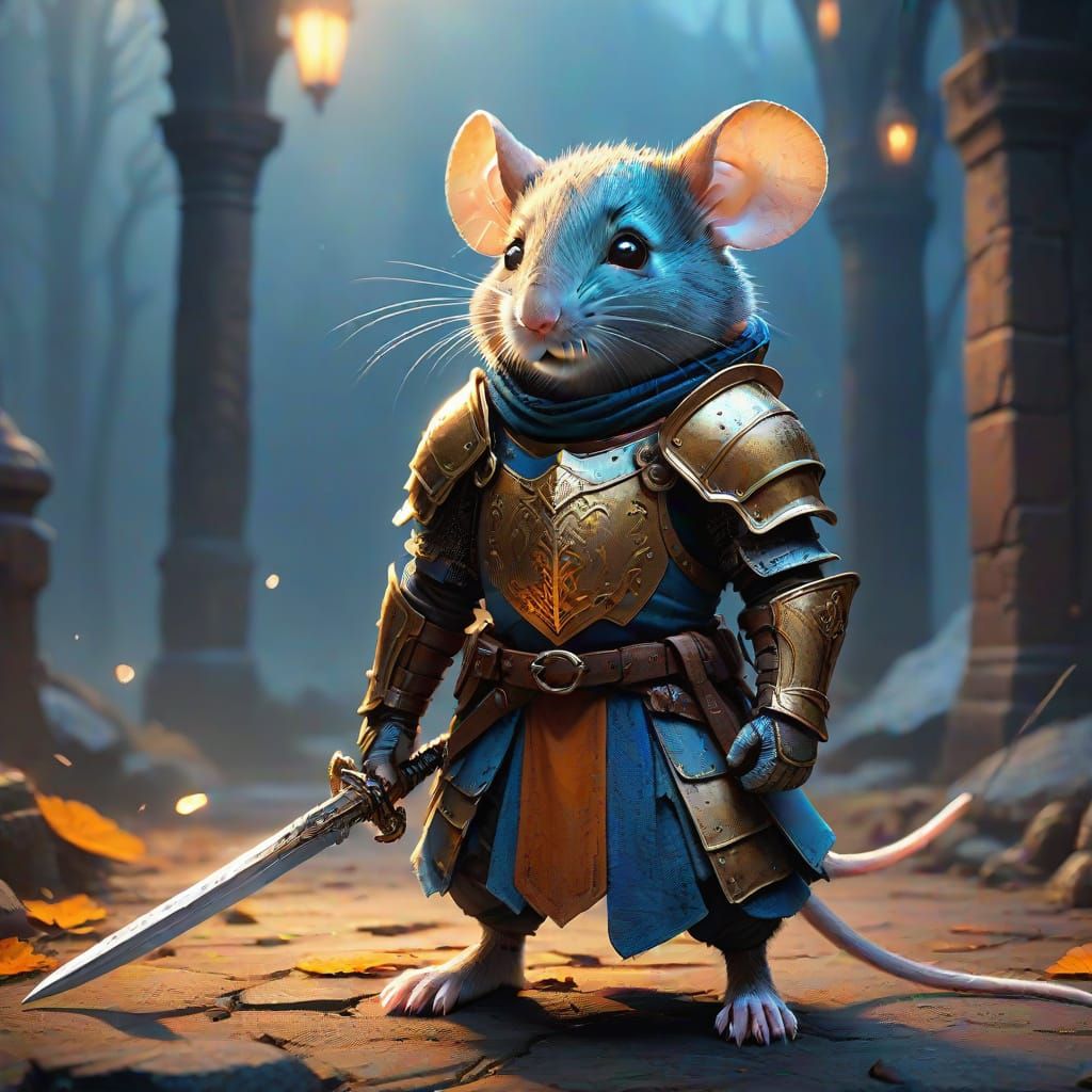 Knightly Mouse in Golden Hour Glory