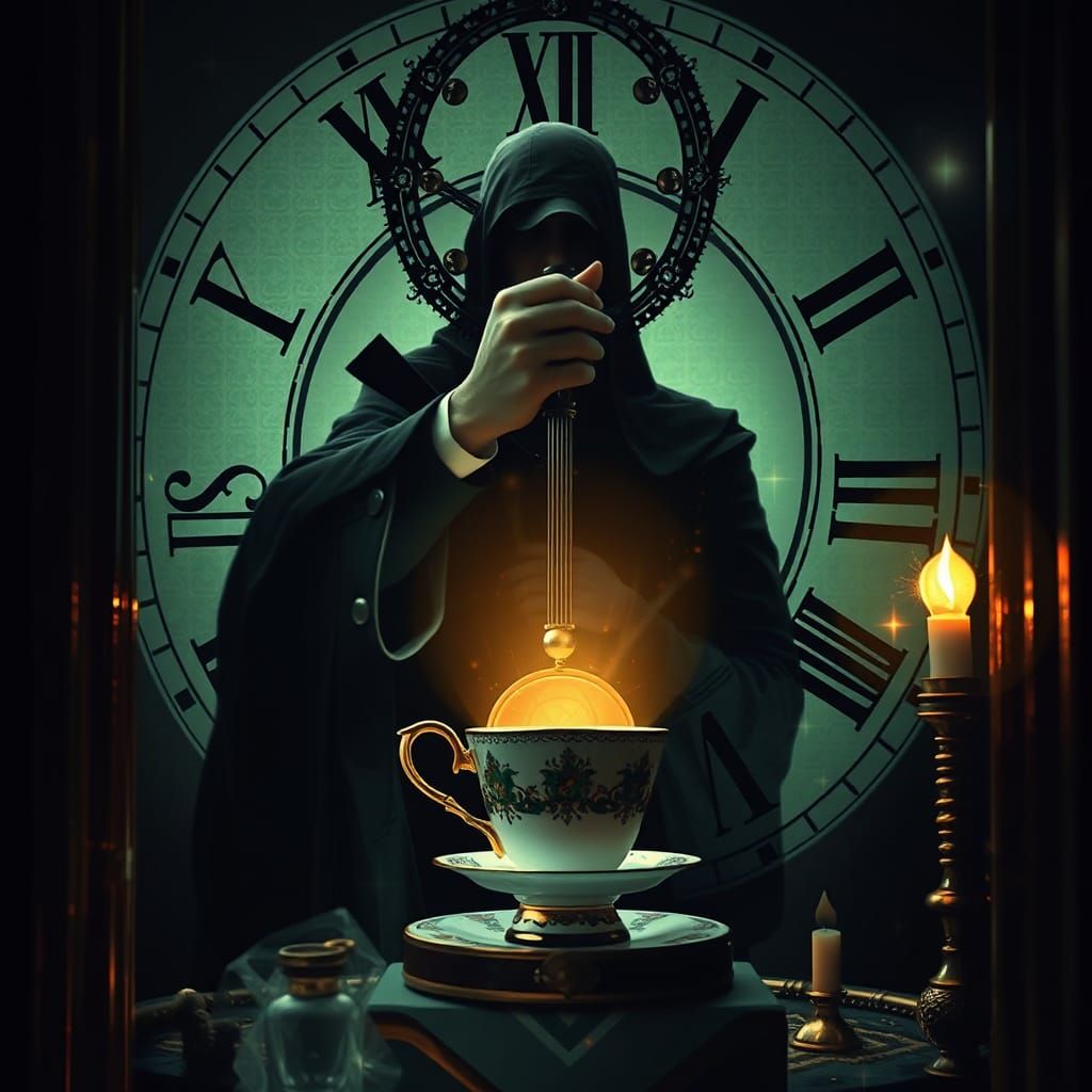 Gothic Ritual with Pendulum and Goth-Punk Figure