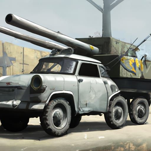 Trabant 601 War Tank: Digital Matte Painting