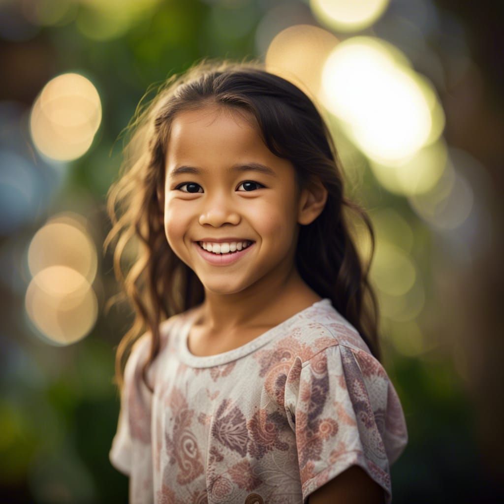 Smiling Pacific Islander Girl Portrait