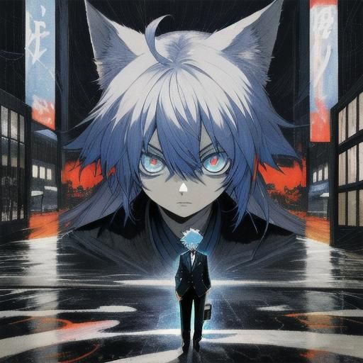 Anime Cat Gangster Portrait in 1920s Style