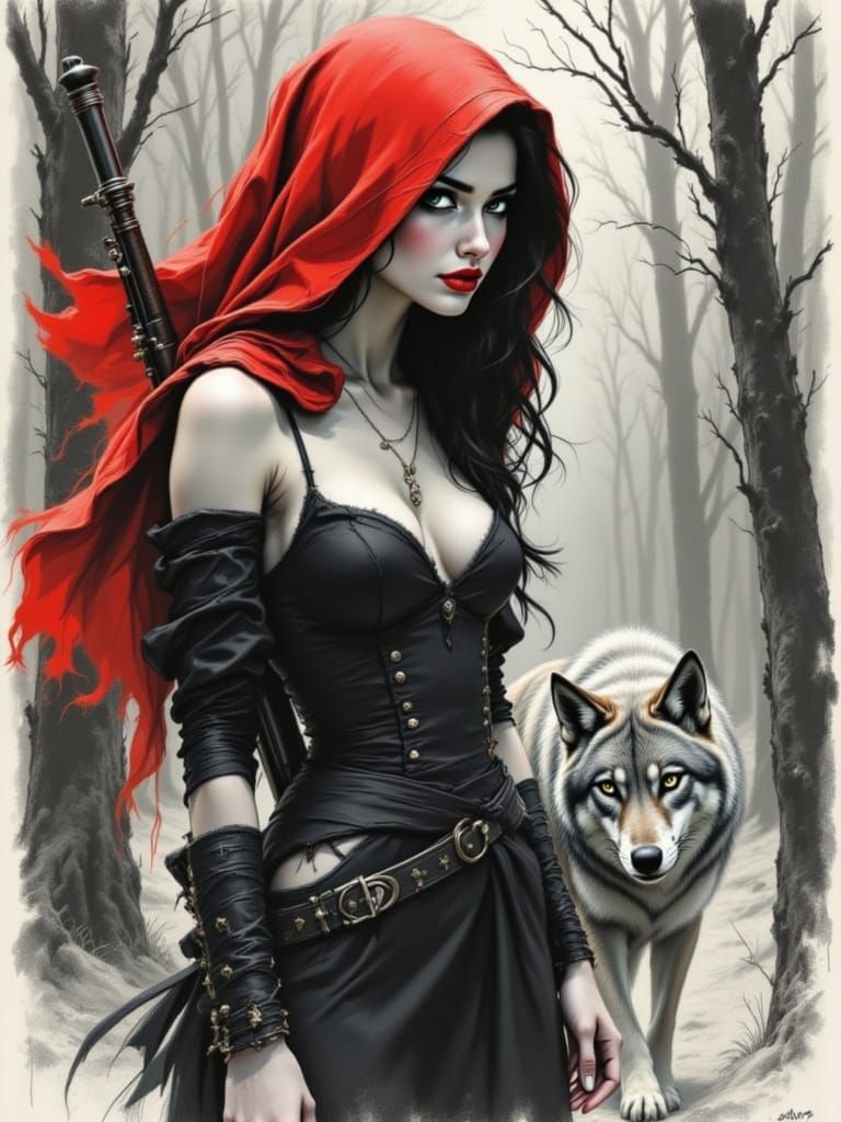 Hunter's Confidence in the Misty Forest