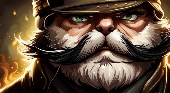 Fluffy Hungarian Mustache Fantasy Anime Concept Art