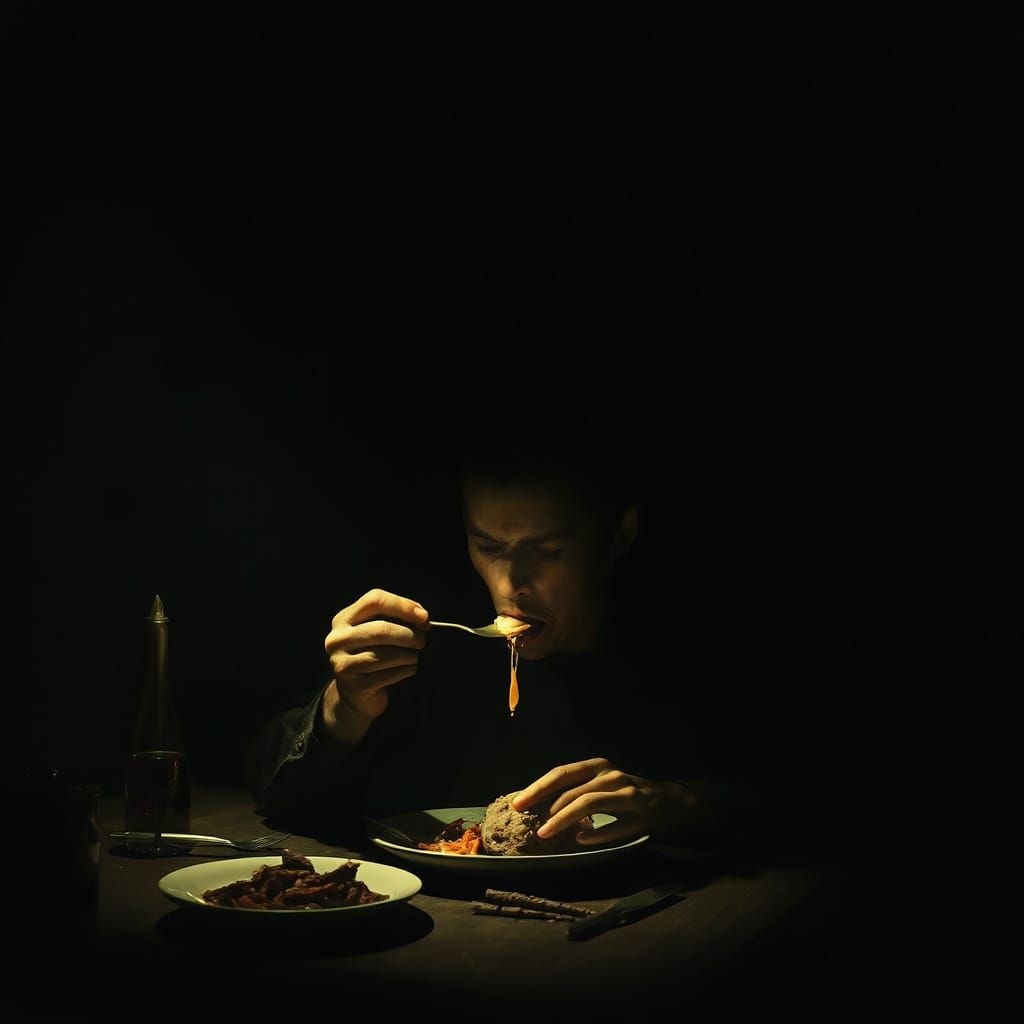 Eerie Feast in Gothic Horror Style