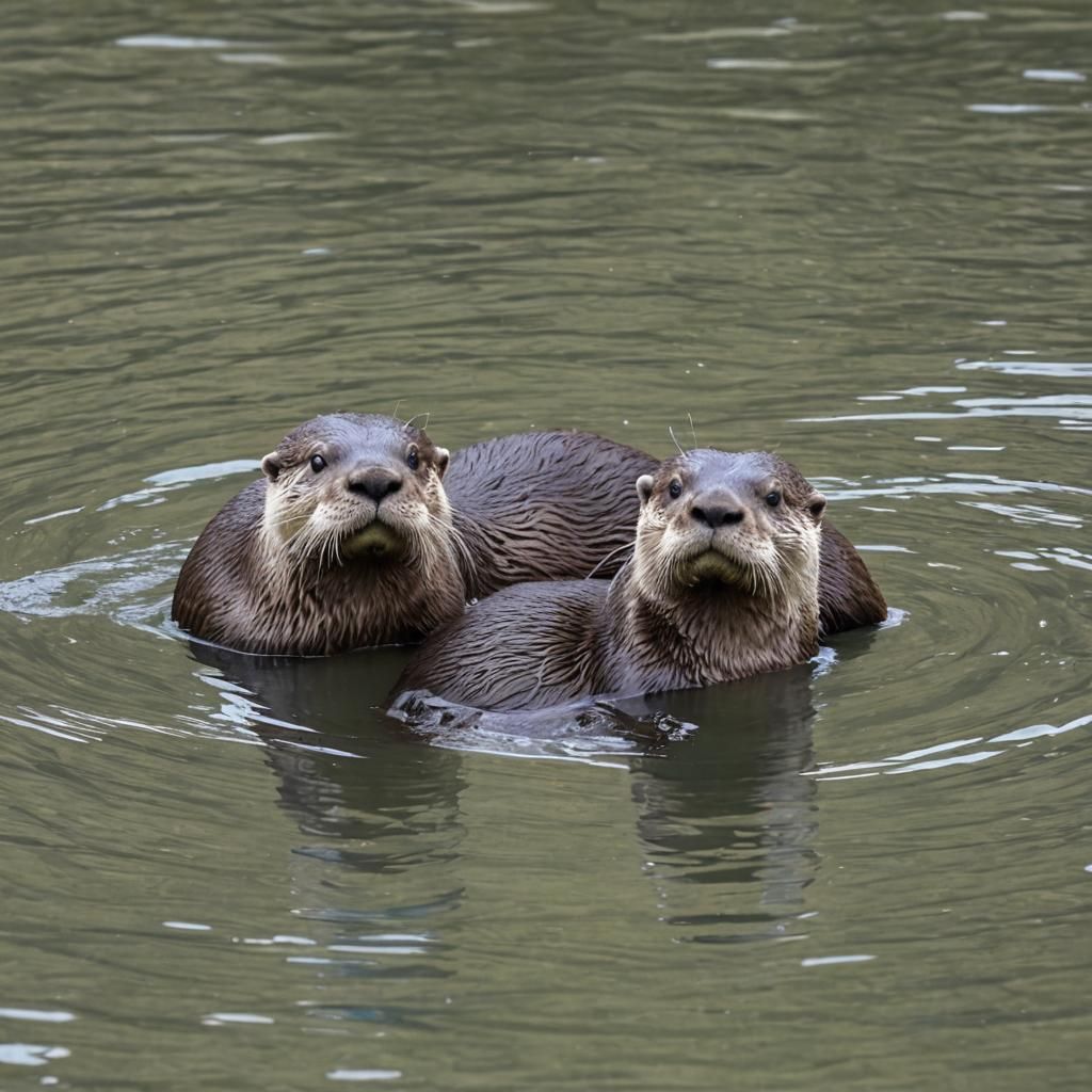 Two Playful Otters Generated by AI