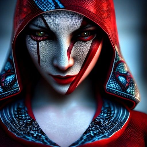 Red and Black Snakewoman in Sunlight