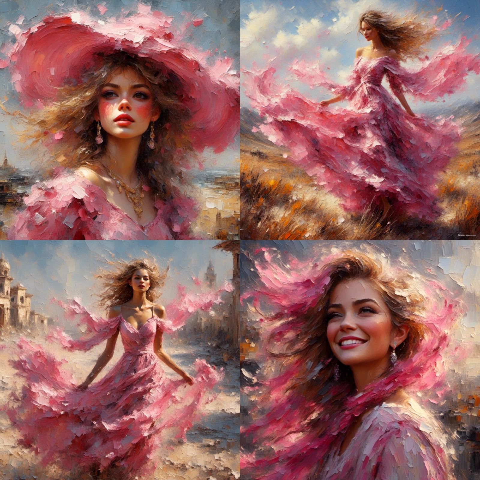 Romantic Feminine Figure Bathed in Sunshine