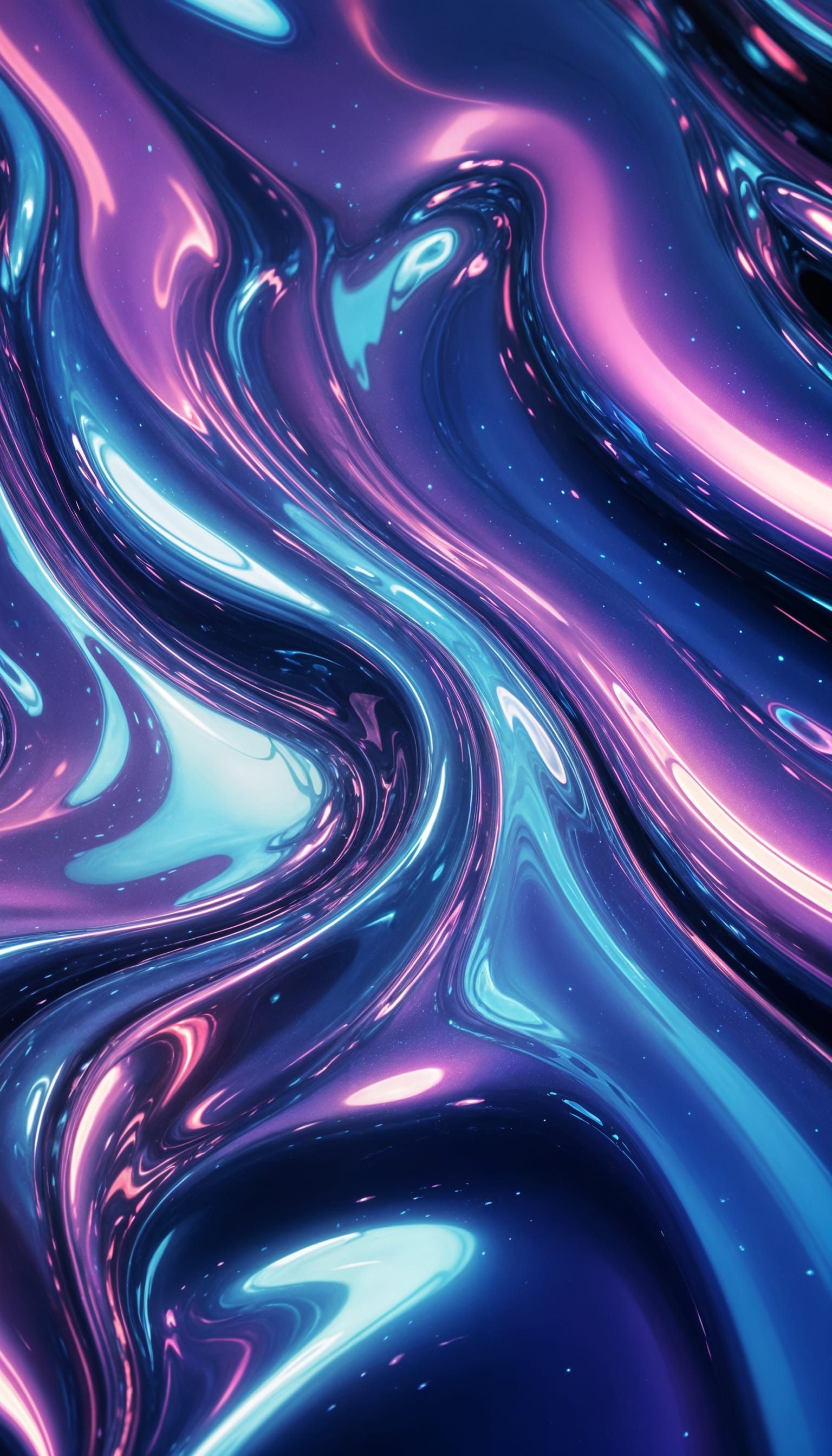 Abstract Liquid Metal Texture in Electric Colors