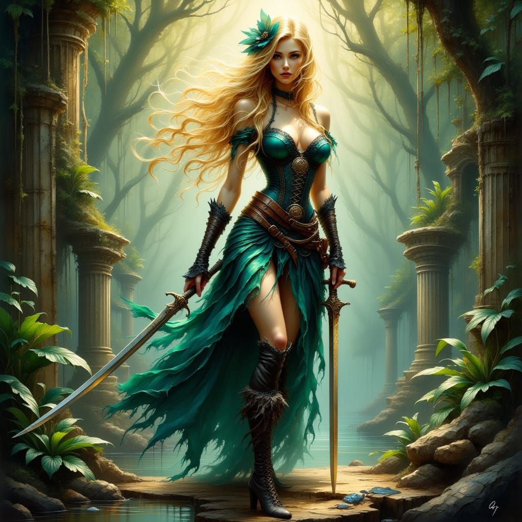 Ethereal Pirate Goddess in Jungle Paradise