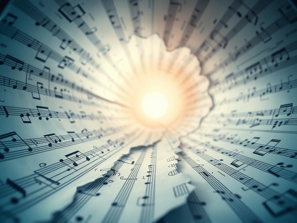 Abstract Music Tunnel with Geometric Lines