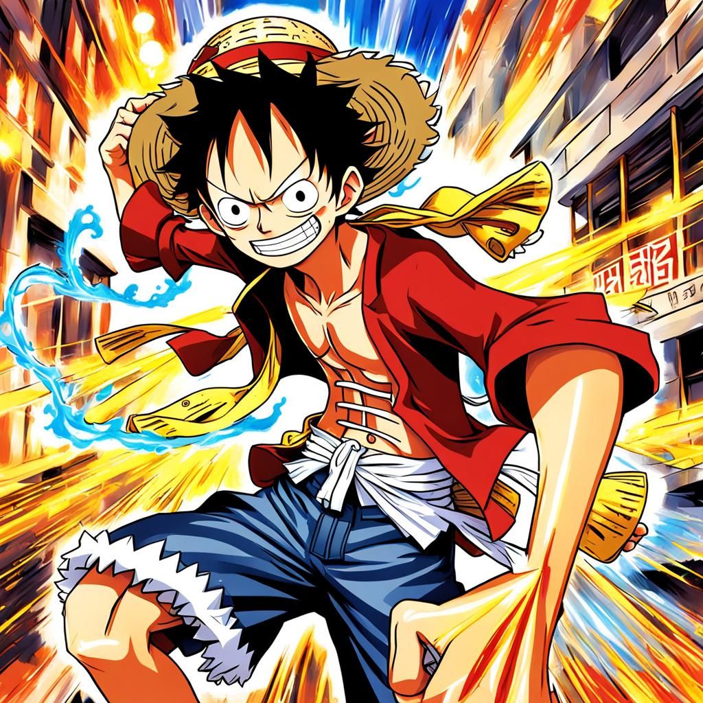Luffy in Anime Key Visual Style