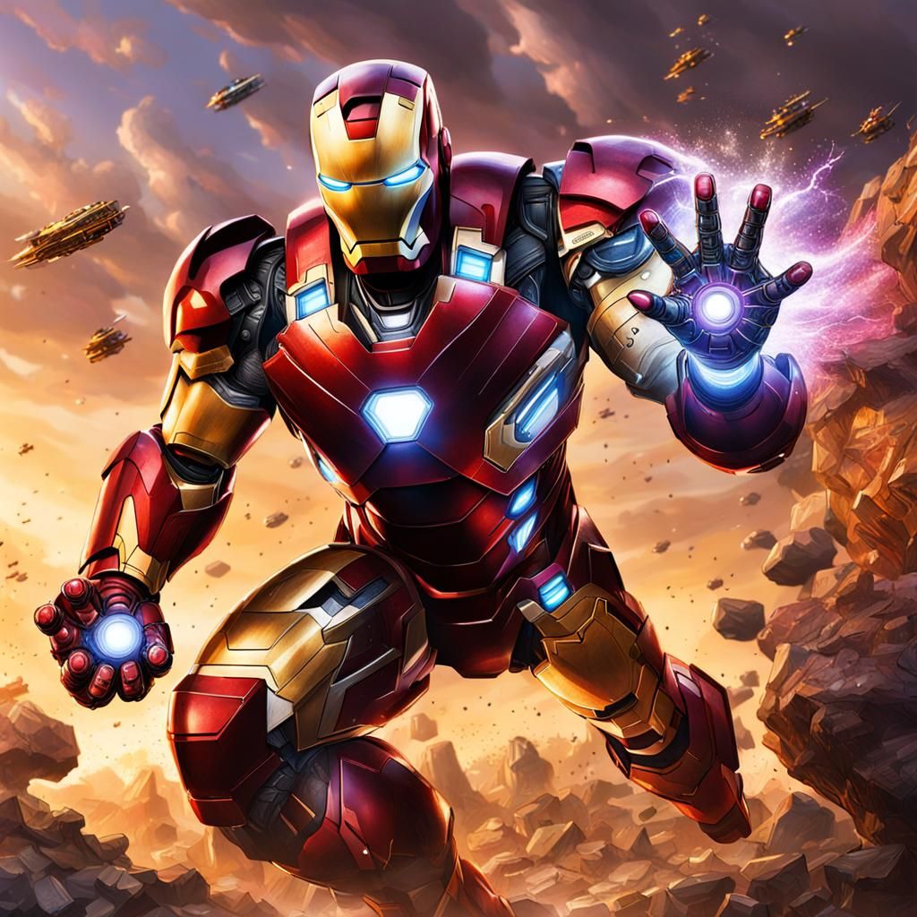 Iron Man and War Machine vs Thanos: Hyperrealistic Battle