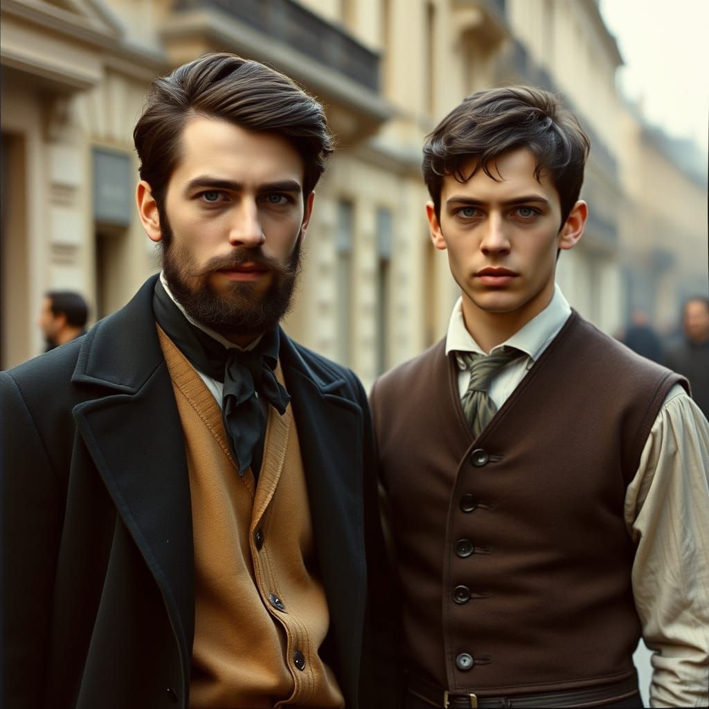 Verlaine and Rimbaud in Paris: Cinematic Film Still