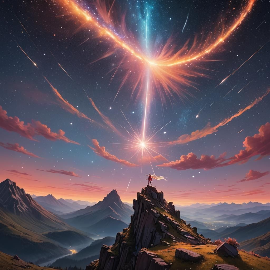 Ethereal Fairy on Mystical Mountain Top