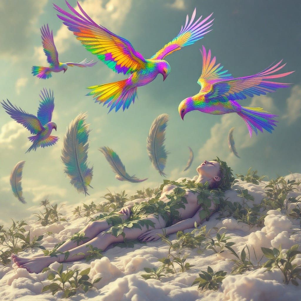 Iridescent Human-Bird Hybrids Steal Windsurfing Feathers in ...