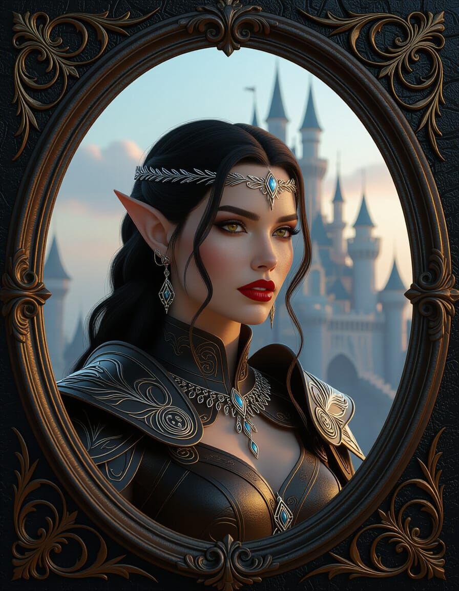 Elegant Elf Warrior Portrait in Unreal Engine 5 Style