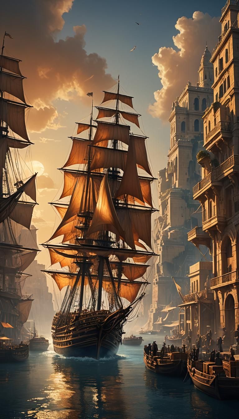 The Pharaon Ship Arrives at Marseille: Maritime Fantasy