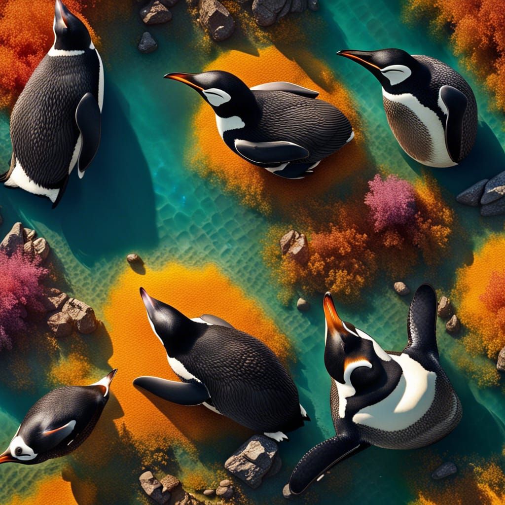 Aerial Penguin Sunbathing: National Geographic Photography