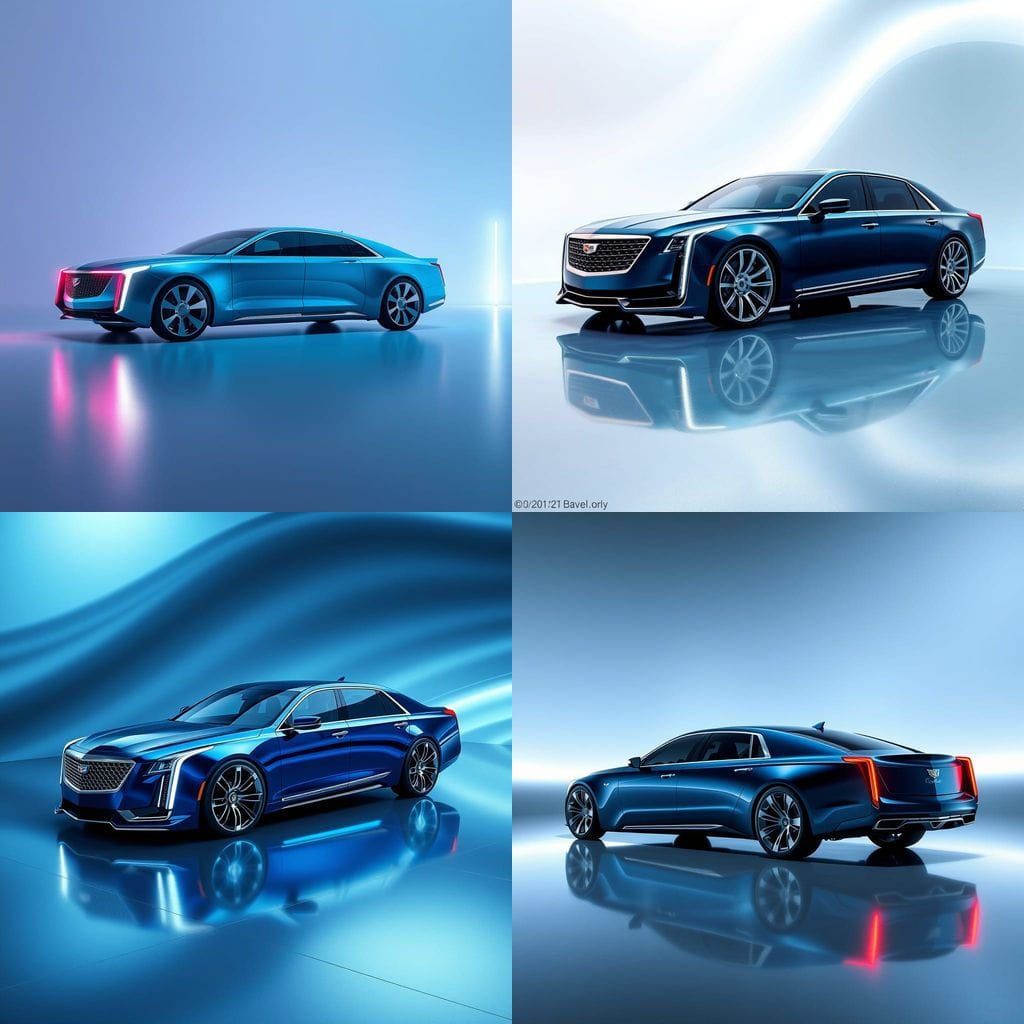 Luxury Futuristic Cadillac Fleetwood with Sleek Aerodynamic....