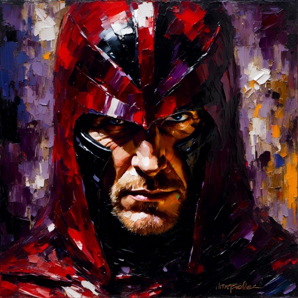 Michael Fassbender as Magneto: Impasto Portrait