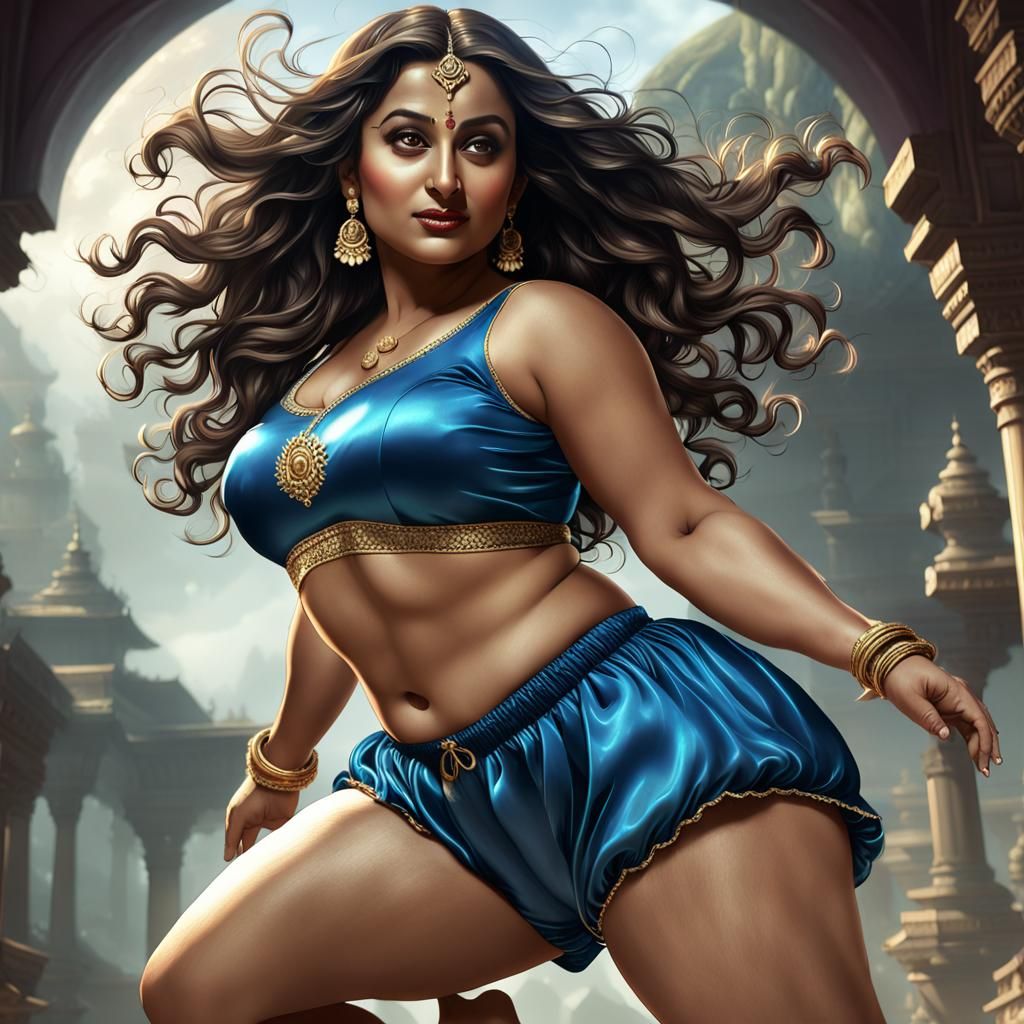Curvy Indian Woman in Dark Fantasy Concept Art