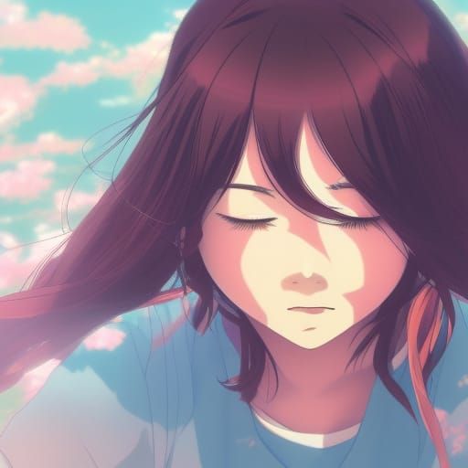 Aesthetic Anime Girl in Studio Ghibli Style