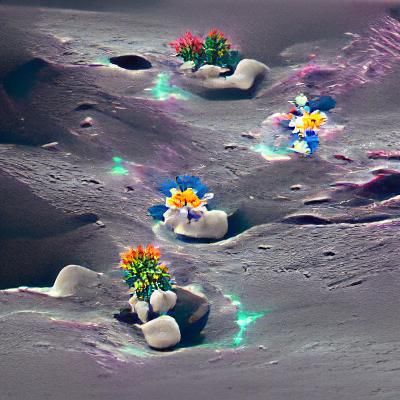 Flowers Bloom on Lunar Surface