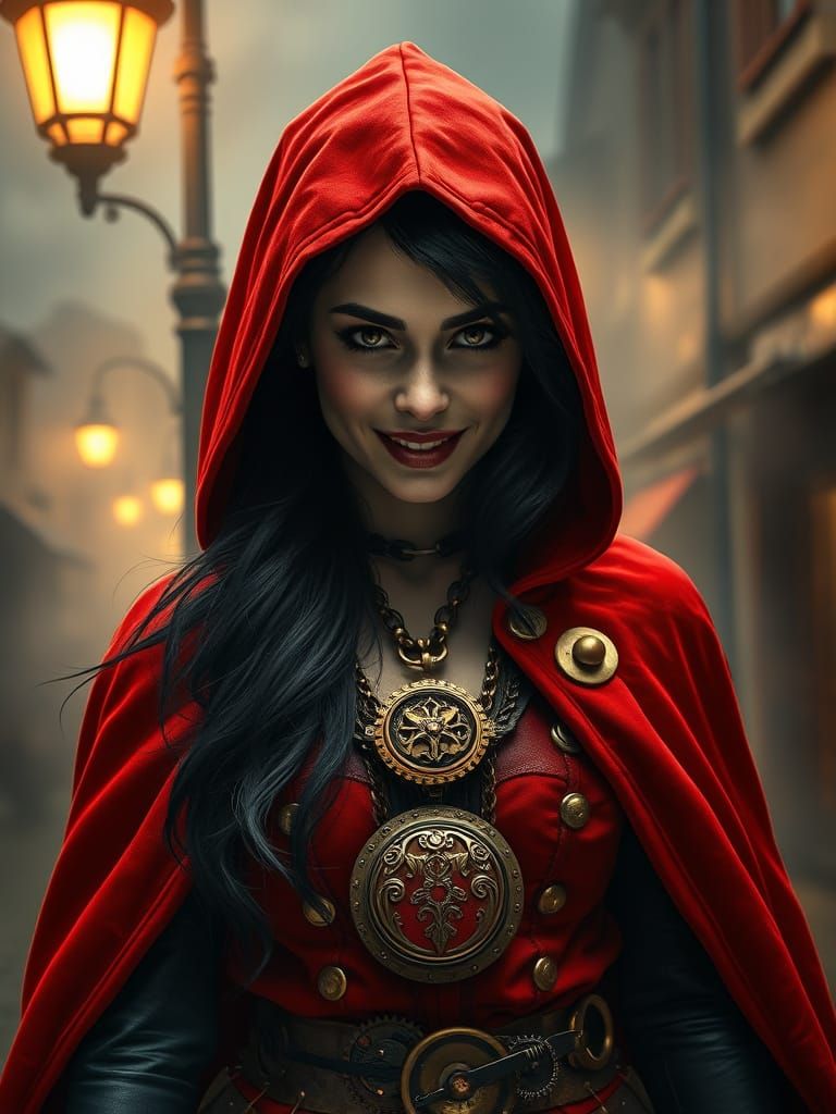 Steampunk Vampire Red Riding Hood