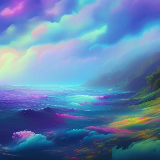 Vibrant Magic Splash in Pastel Tetradic Colors