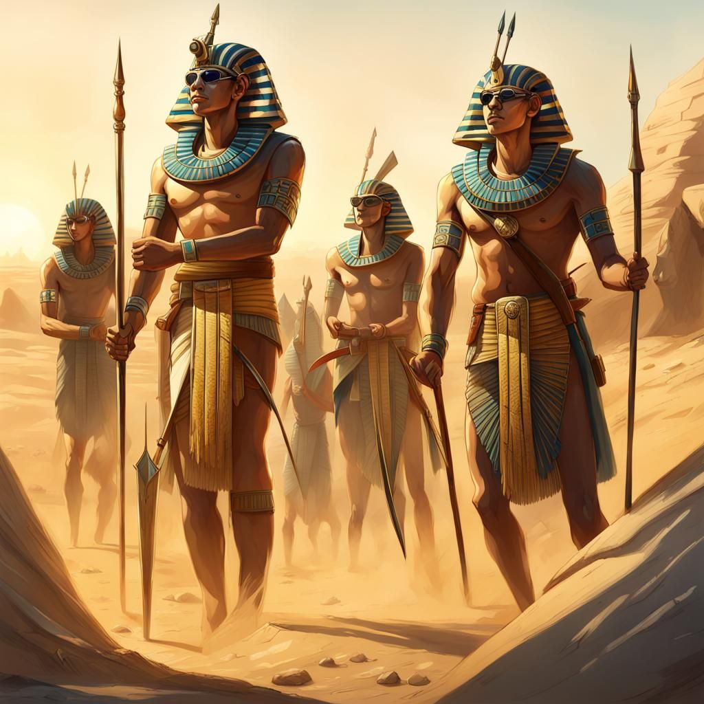 Egyptian Troops Patrolling the Nile in Hyperrealism