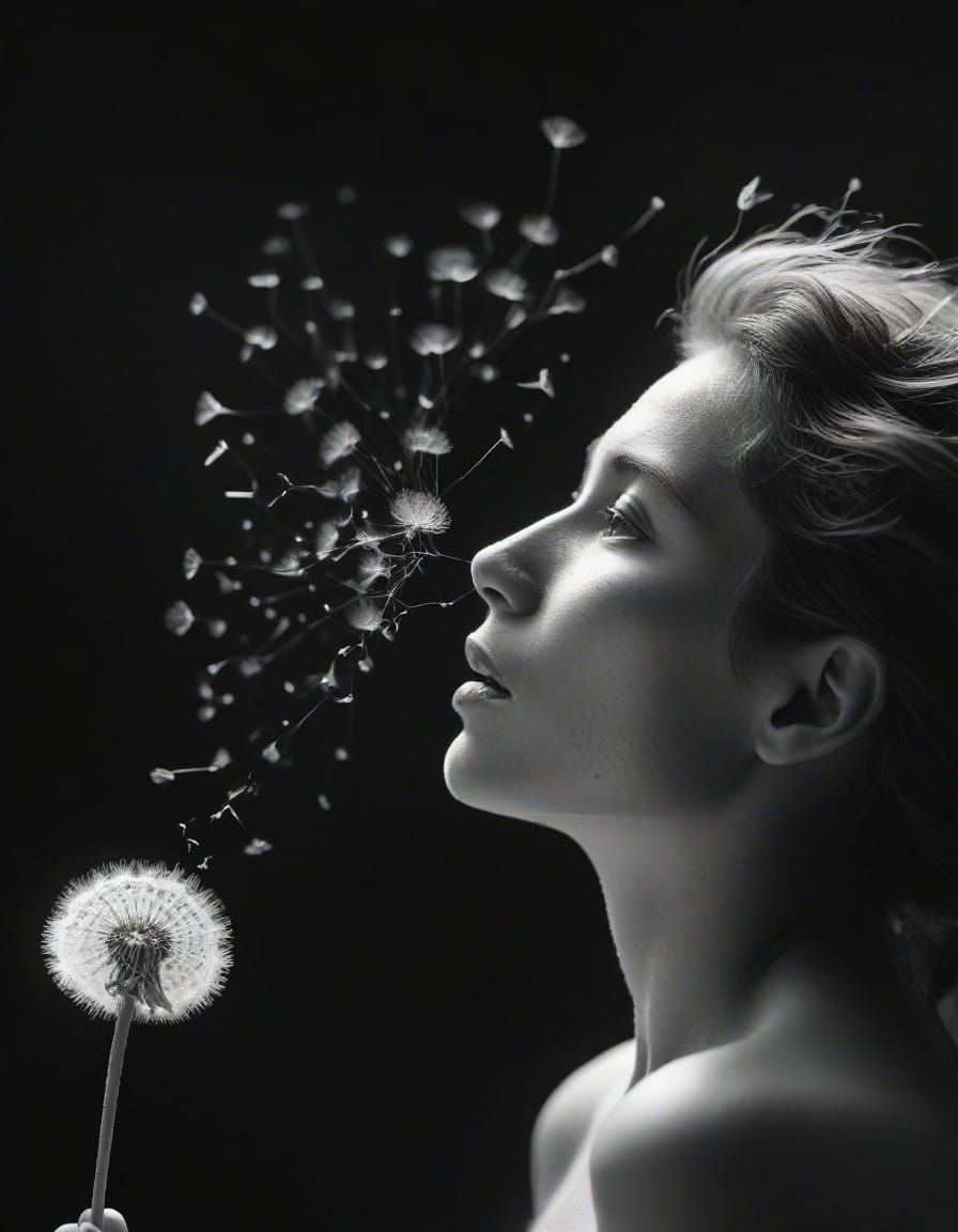 Quantum Fairy in Creamy White Pointillism