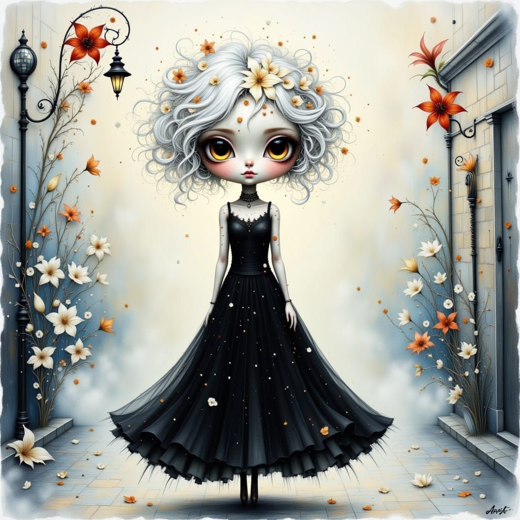 Ethereal Woman in Iridescent Dreamscape