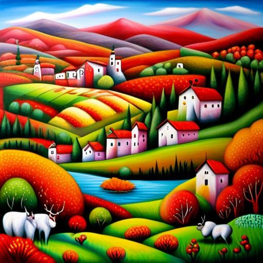 Classical Landscape Art: Serene Nature Scene