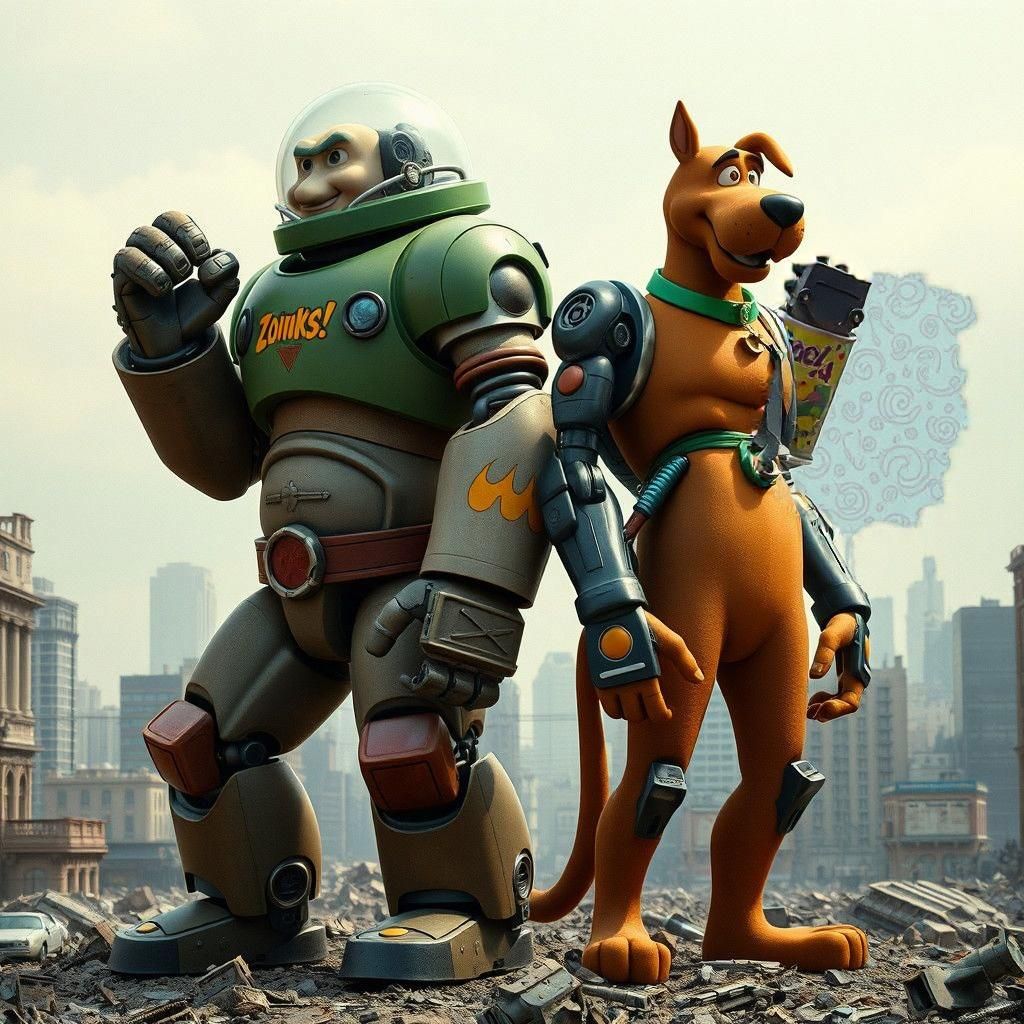 Shaggy and Scooby-Doo in Robot Suits